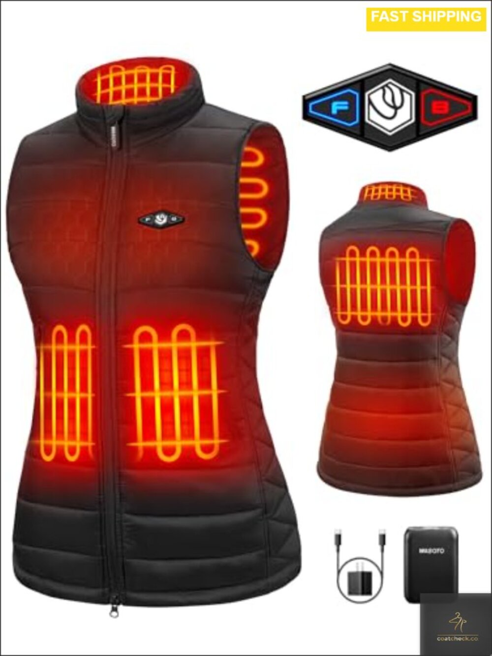 Heated Vest with 16000mAh Battery Pack Polar Fleece Rechargeable